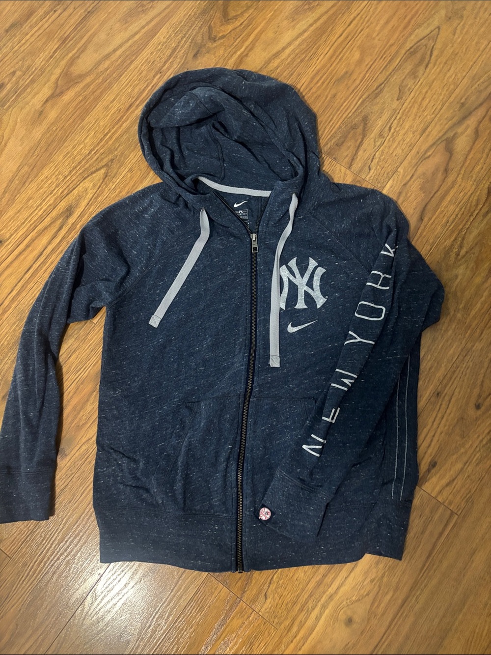 Nike Navy Blue New York Yankees Zip Hoodie Youth Juniors Sz L